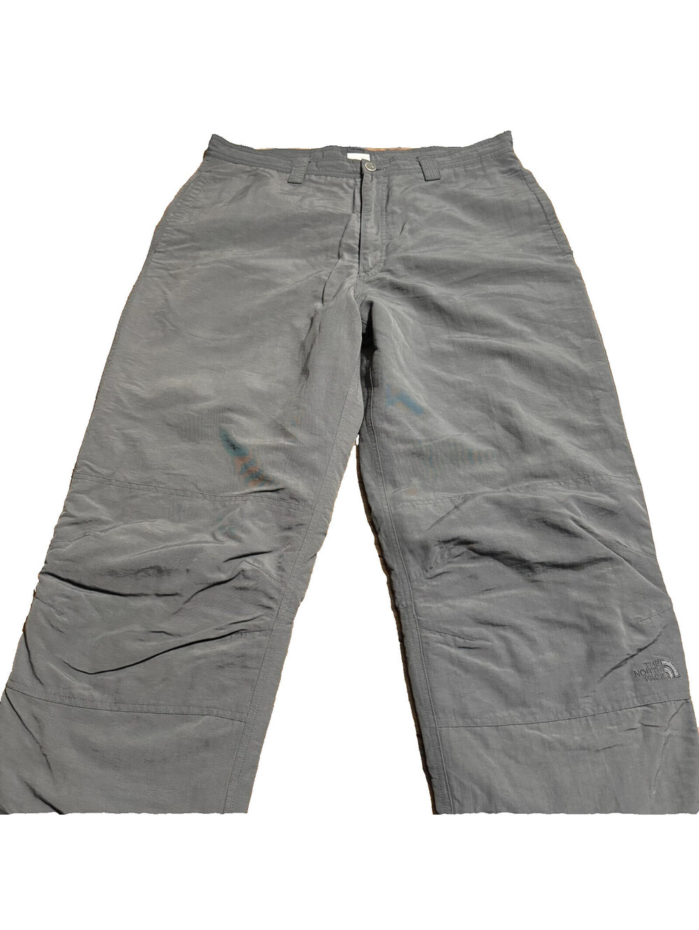 The North Face Mens Hiking Pants Gray Nylon Ripstop Straight Leg Size 36 Lined